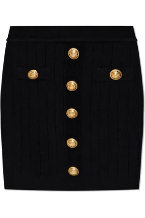 Balmain Short Skirts, female, , S, Skirt with decorative buttons