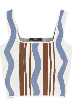 Max Mara Sleeveless Tops, female, , XS, Square Neck Jacquard Top Pilade