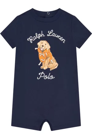 Ralph Lauren Baby Boys Dog Romper in Navy