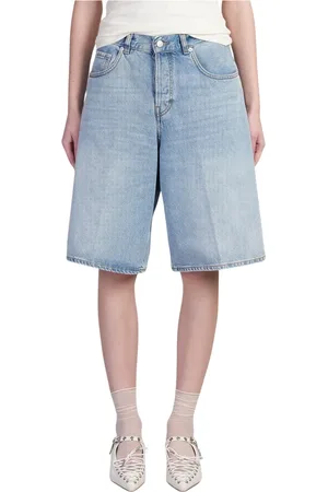 haikure Denim wide-leg knee-length Bermuda shorts