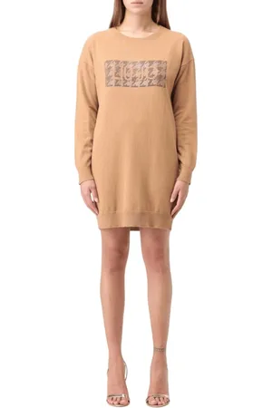 Liu Jo Knitted Dresses, female, , XS, Logo Knit Dress Long Sleeve