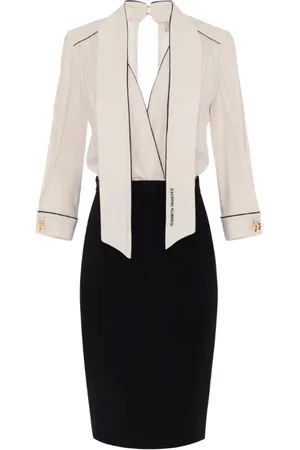 Elisabetta Franchi Short Dresses, female, , 2XL, Elegant Two-Piece Dress Black