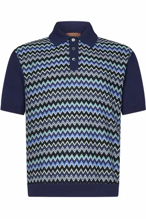 Missoni Polo Shirts, male, , M, Zigzag Pattern Polo Shirt