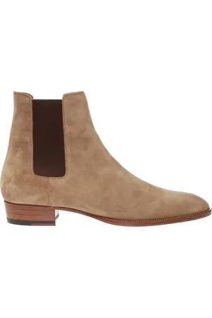 Saint Laurent Chelsea Boots, male, , 7 UK, Sophisticated Suede Heeled Chelsea Boots