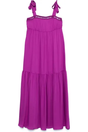 Emporio Armani Maxi Dresses, female, , S/M, Orchid Sea Clothing with Tie-Fastening Straps