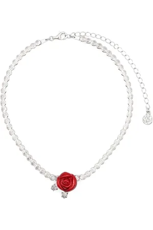 Shushu/Tong Necklaces, female, , ONE SIZE, Crystal Chain Necklace with Enamel Detail