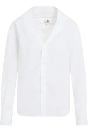 Maison Margiela Shirts, female, , XS, Cotton V-Neck Buttoned Shirt