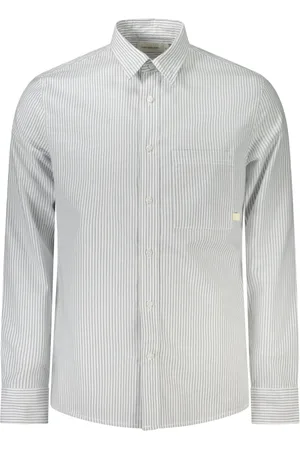 Calvin Klein Formal Shirts, male, , S, Striped Long Sleeve Shirt with Italian Collar