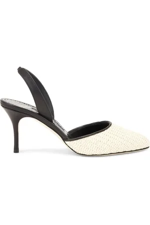 Manolo Blahnik Pumps, female, , 3 1/2 UK, Black Pumps with Leather Details