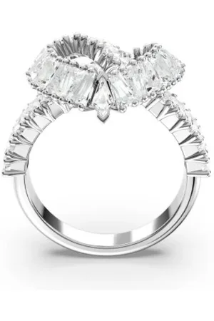 Swarovski Rings, female, , 55 MM, Heart-shaped Cocktail Ring with Rhodium Plating