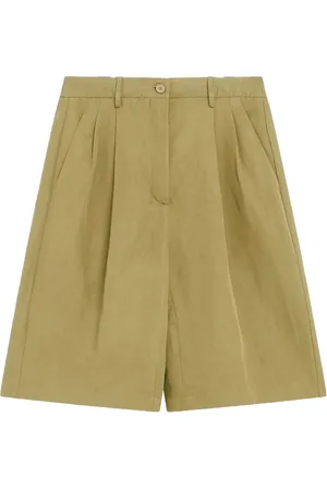 SEMICOUTURE Linen Bermuda Shorts with French Pockets