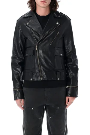 Golden Goose Leather Jackets, male, , L, Leather Biker Jacket Ss25