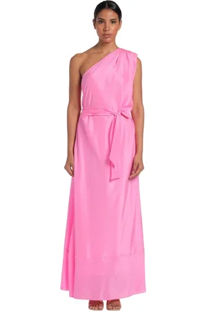 FORTE FORTE Maxi Dresses, female, , XS, Silk one-shoulder dress with waist belt