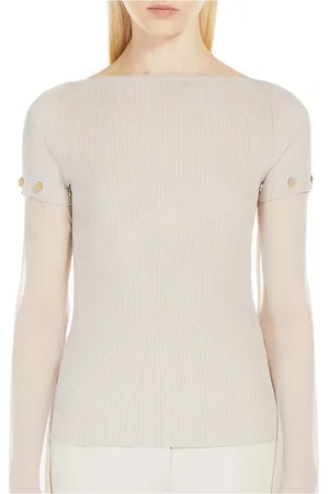 Sportmax Stretch viscose top in tortora