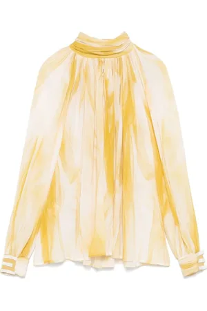 Elisabetta Franchi Blouses, female, , XS, Chic Bianco E Giallo Shirt