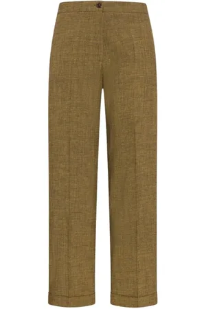 MOMONÍ Straight Trousers, female, , M, Straight Leg Linen Viscose Trousers
