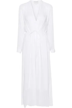 FORTE FORTE Midi Dresses, female, , S, Long sleeve cotton and silk dress