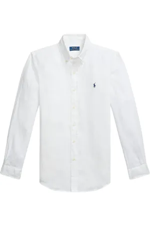 Ralph Lauren Linen Button-Down Shirt Bianco