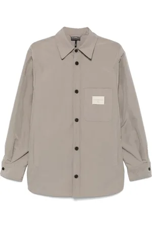 Emporio Armani Casual Shirts, male, , S, Dove Grey Shirt with Front Buttons