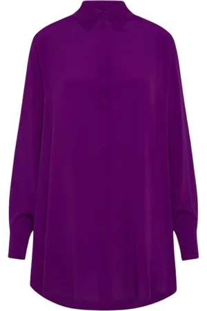 MOMONÍ Shirts, female, , S, Silk blend oversized shirt with dropped shoulder