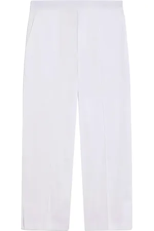 SEMICOUTURE Straight Trousers, female, , 2XS, Cropped Poplin Trousers with Front Stitching Detail