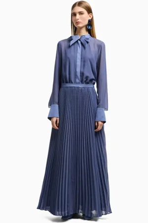 Emporio Armani Long Georgette Techno Dress Two-Piece Effect