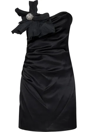 AMEN Silk Floral Appliqué Dress