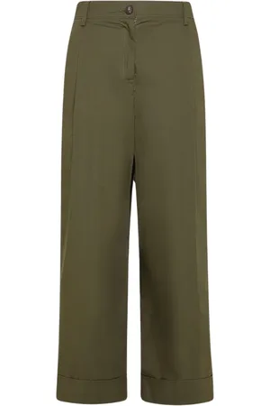 MOMONÍ Wide Trousers, female, , 2XS, Wide Leg Poplin Trousers with Pences