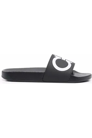 Salvatore Ferragamo Sliders, female, , 3 UK, Gancini Print Open-Toe Sandals