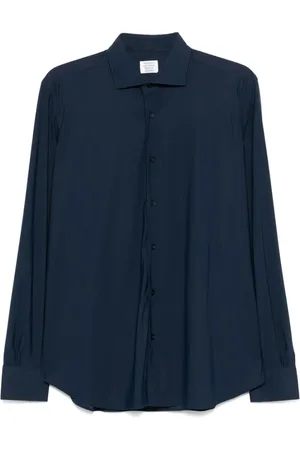 MAZZARELLI Casual Shirts, male, , 3XL, Navy Button-Up Shirt