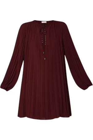 Liu Jo Short Dresses, female, , XS, Aubergine Pleated Polyester Dress