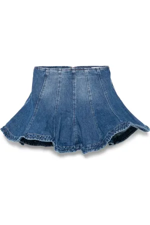 Msgm Denim Skirts, female, , 2XS, Denim Peplum Mini Skirt