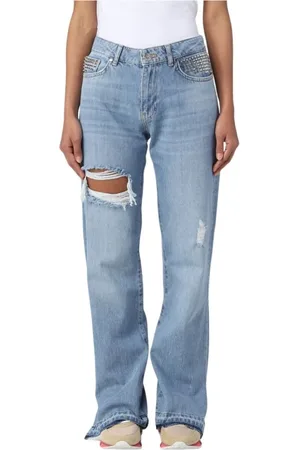 GAËLLE Straight Jeans, female, , W28, Low Waist Straight Jeans with Studs