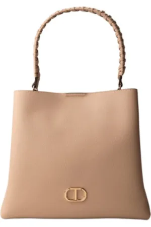 Twin-Set Handbags, female, , ONE SIZE, Ginger Root Handbag with Braided Handle