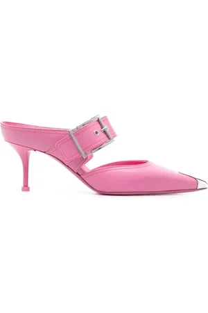 Alexander McQueen Heeled Mules, female, , 4 UK, Metallic Toe-Cap Mules
