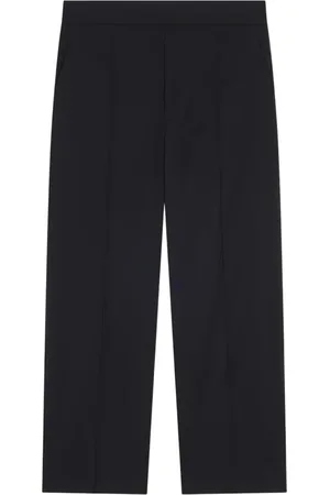 SEMICOUTURE Straight Trousers, female, , 2XS, Cropped Poplin Trousers with Front Stitching