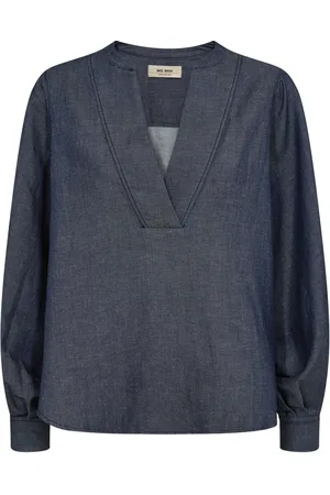 Mos Mosh Denim Blouse with Puff Sleeves