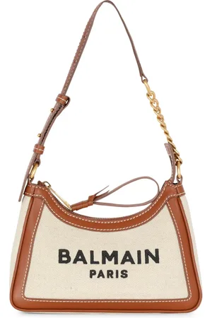 Balmain Shoulder Bags, female, , ONE SIZE, B-Army canvas bag with leather inserts