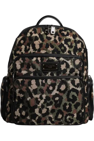 Dolce & Gabbana Leopard Print Logo Plaque Men Backpack