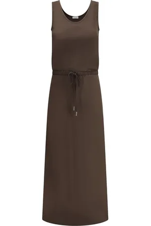 Brunello Cucinelli Satin Long Dress Elegant Contemporary Style