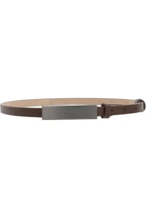 Max Mara Belts, female, , M, Slim Leather Belt Newplate Smooth