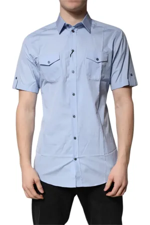 Dolce & Gabbana Short Sleeve Shirts, male, , M, Cotton Button Down Polo Shirt