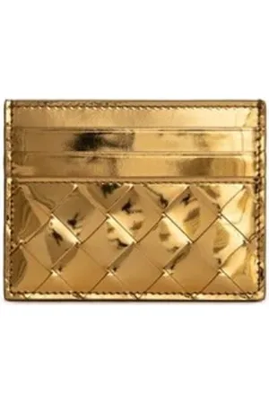 Bottega Veneta Wallets & Cardholders, female, , ONE SIZE, Gold Leather Wallet for Women