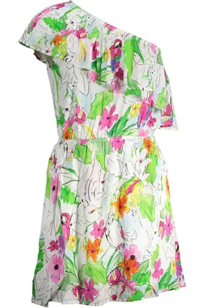 Desigual Short Dresses, female, , M, Short White Square Neck Dress