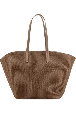 Brunello Cucinelli Tote Bags, female, , ONE SIZE, Braided Rafia Shoulder Bag with Monili Detail