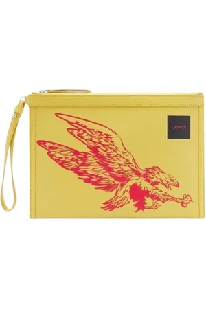 Lanvin Wallets & Cardholders, male, , ONE SIZE, Print Design Leather Pouch Wallet