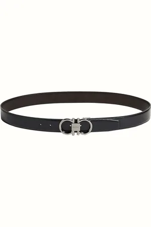 Salvatore Ferragamo Belts, male, , 115 CM, Grained Calfskin Belt with Gancini Buckle