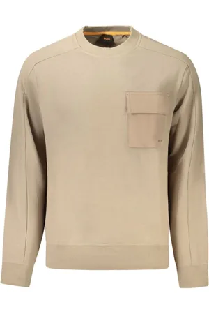 HUGO BOSS Sweatshirts, male, , S, Cotton Crew Neck Jumper with Pocket