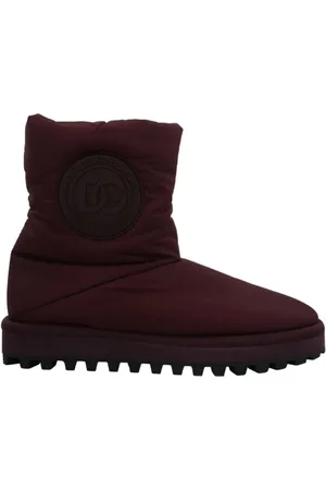 Dolce & Gabbana Winter Boots, male, , 10 UK, Bordeaux Nylon Boots Padded Mid Shoes