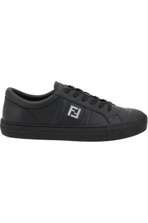 Fendi Sneakers, male, , 9 UK, Leather Trainers with Iconic Logo
